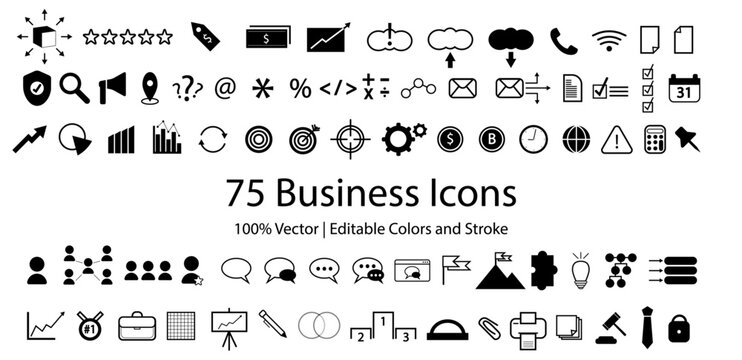 75 Vector Business Icons