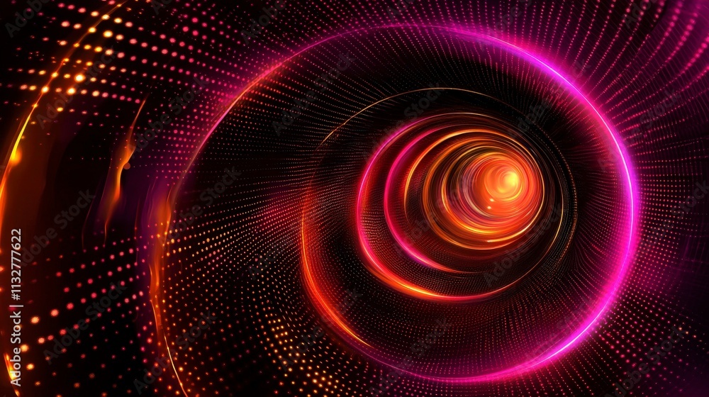 Poster dynamic technology swirl of glowing lines in an abstract design digital artwork futuristic environme