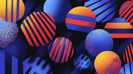 Fototapeta premium Abstract background with colorful circles and patterns.
