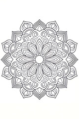 Beautiful mandala coloring page for adults stress relive 