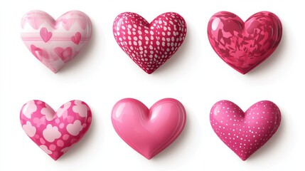 Fototapeta premium A collection of hearts in various colors and patterns