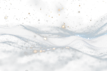 Abstract Transparent blue waves with glowing particles.