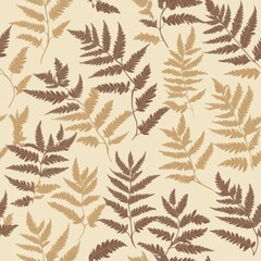 Seamless Autumn Fern Pattern Background for Design Projects