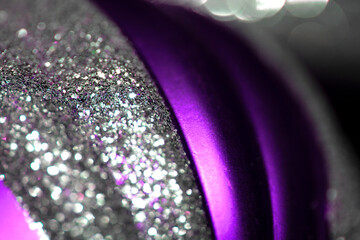 Purple Bauble Glitter Close Up Abstract Festive Background