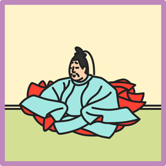 カラー正方形シンプル百人一首　崇徳院