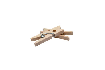 Wooden clothes peg, mail clip isolated on a translate background. Png image
