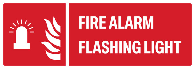 ISO fire prevention safety sign uppercase text_fire alarm flashing light_landscape size 1/2 a4,a3,a2,a1 