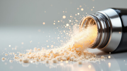 Powder texture, close-up shot with blurred background effect