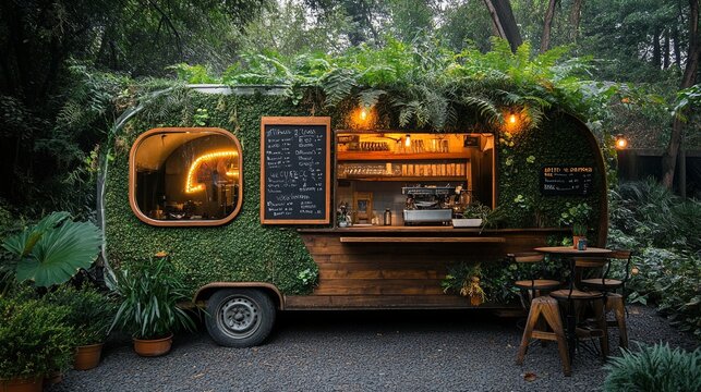 Escape to nature: unwind at this serene outdoor cafe nestled amidst lush greenery.
