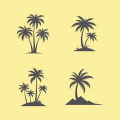 Obraz premium Silhouettes of Tropical Palm Trees