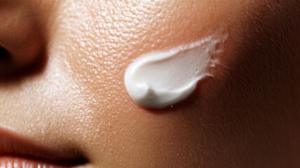 Close-up of skin with a light white cream