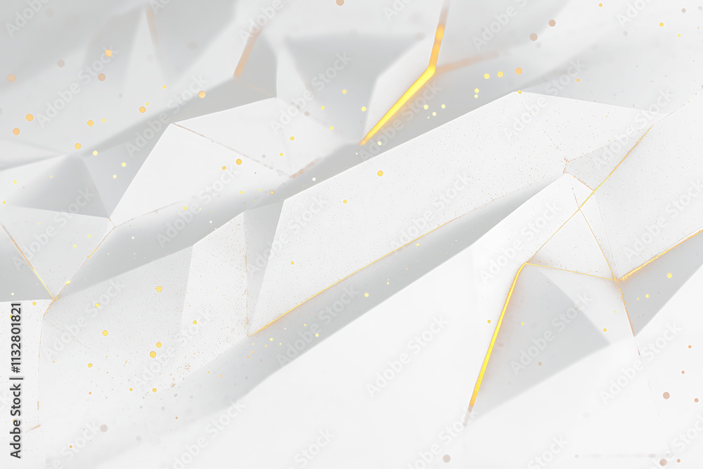 Aufkleber abstract dark geometric background with glowing lines and gold particles.