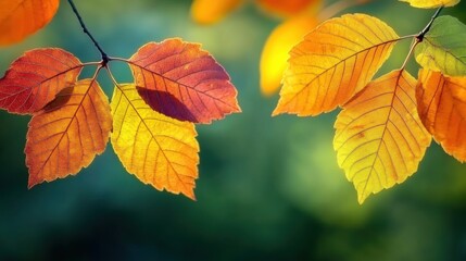 Fototapeta premium Autumn, golden maple leaves