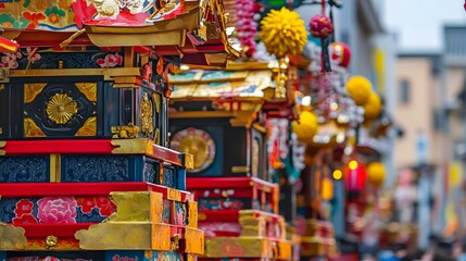 Fototapeta premium 14. The colorful, artistic decorations of the Gion Matsuri festival in Kyoto, Japan
