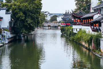 Fototapeta premium Scenery of Qinhuai River in Nanjing, Jiangsu Province, China
