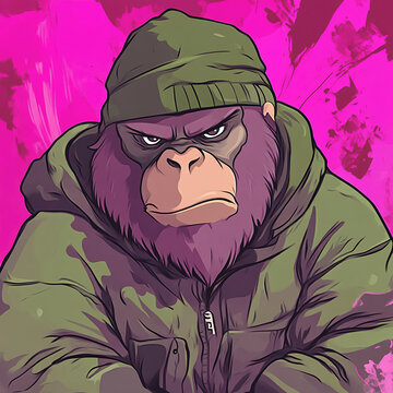 Bigfoot anime concept full color illustration