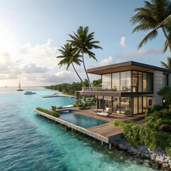 Fototapeta premium Maldives house exotic travel sea
