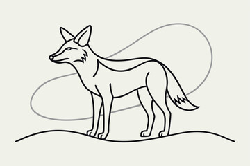 Obraz premium Coyote Line Drawing Vector
