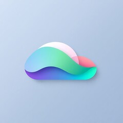 Abstract Cloud: A minimalist, vibrant abstract cloud illustration in a range of pastel colors, perfect for design projects needing a modern, playful touch. 
