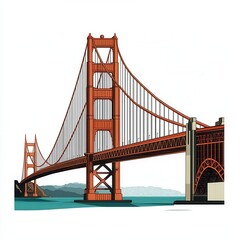 Obraz premium Illustration of a famous bridge showcasing intricate design.