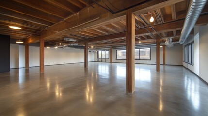 Modern Urban Loft with Exposed Beams and Open Floor Space