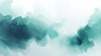 Abstract teal watercolor painting; flowing, dreamy design. Ideal for websites, social media, or any project needing a serene, calming backdrop.
