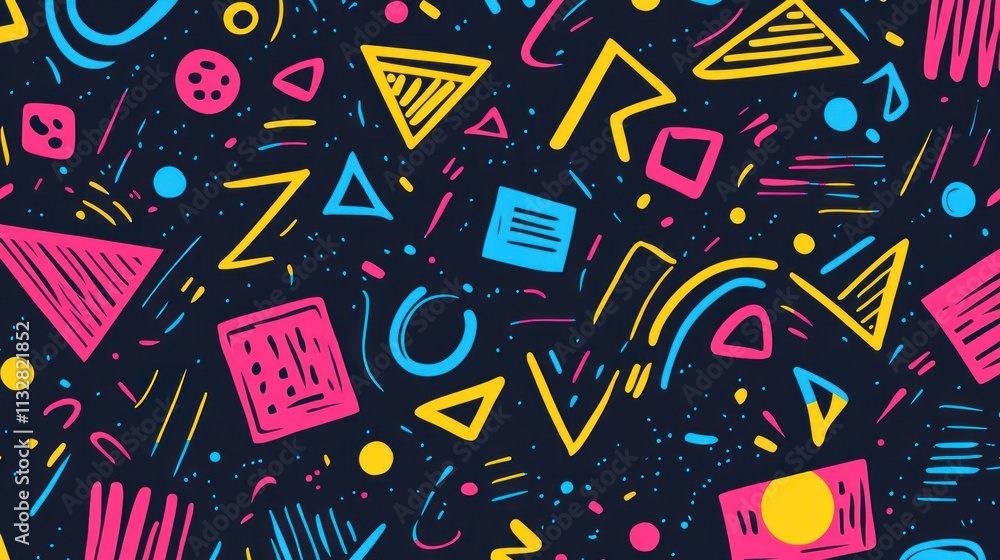 Poster seamless pattern with numbers
