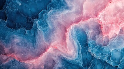 Obraz premium Close-up view of intricate blue and pink marble texture showcasing stunning color blend