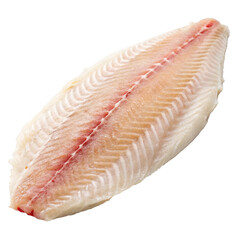 A fish fillet isolated on a transparent background