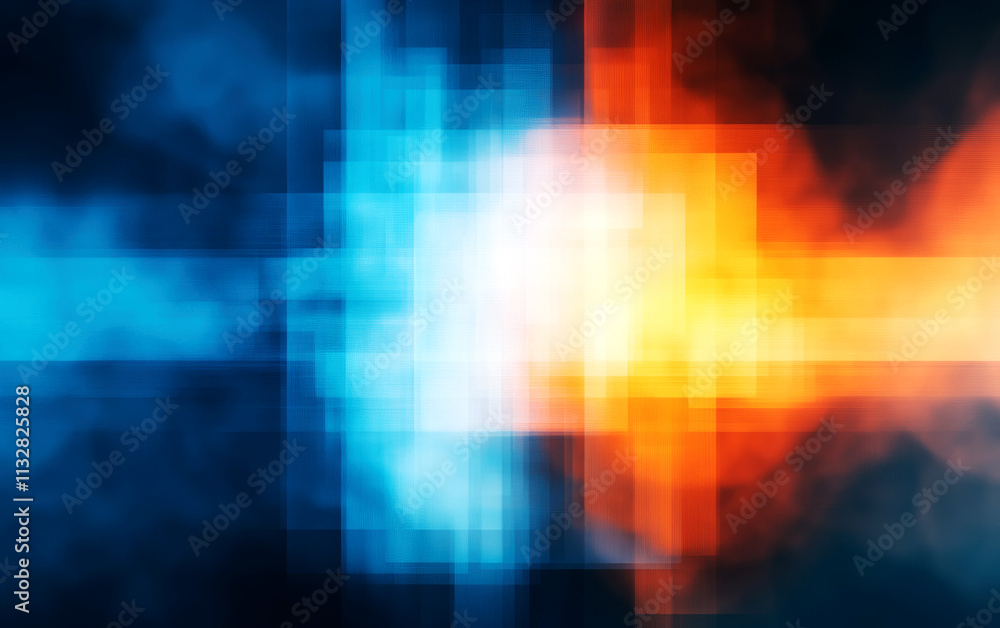 Poster futuristic glowing motion in cyber space abstract visualization of energy dynamics digital realm vib
