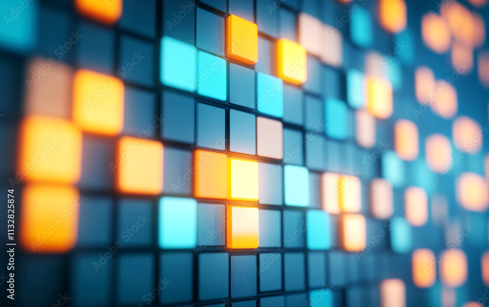 Poster futuristic glowing motion patterns cyber cityscape digital art environment dynamic viewpoint concept