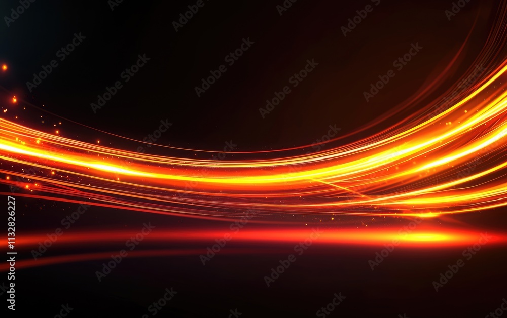 Poster futuristic glowing motion of cyber light trails abstract background digital art dark environment dyn