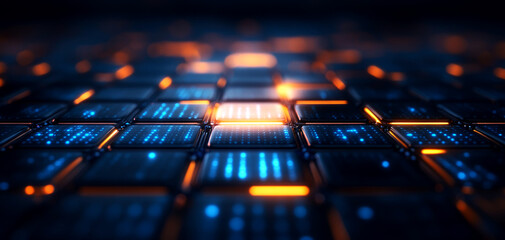 Futuristic glowing motion cyber grid digital environment high-tech concept abstract viewpoint innovative design for enhanced user experience