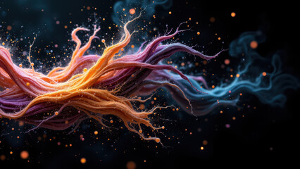 Obraz premium Swirling abstract textured colors with vibrant intensity.