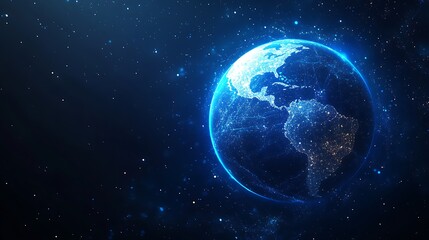 Obraz premium Digital blue background with a digital globe
