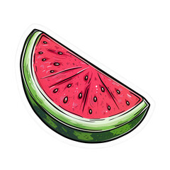 A watermelon slice is shown in a cartoon style. Generative AI