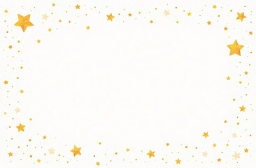 Obraz premium festive white background with flying stars and glitter, empty space for text in the center