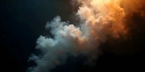 Obraz premium smoke steam isolated black background 