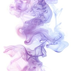 Colorful smoke creating abstract and beautiful shapes on a white background