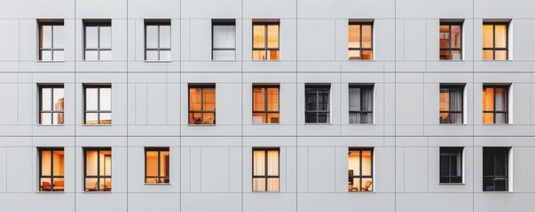 Urban minimalist architecture highrise building facades