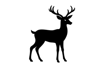 Fototapeta premium deer silhouette isolated on white background