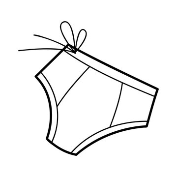 recommend clip art: One swimming trunks in black outline. Clip art for your projects.