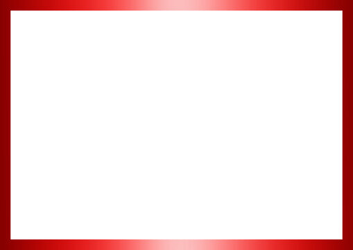 Glossy red rectangle frame. Shiny red border frame. Christmas card frame