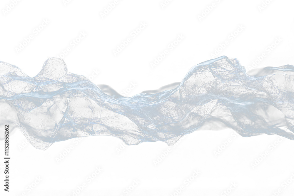 Aufkleber abstract flowing grey shapes on transparent background.
