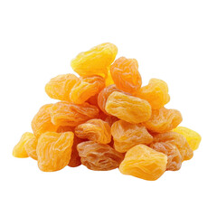 Pile Golden Raisins isolated on transparent background