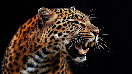 Fototapeta premium Vibrant Wildlife Photography: Leopard Mouth in Detail