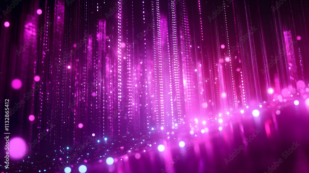 Poster futuristic tech background with luminous dots and lines forming a network, ideal for digital and ai-