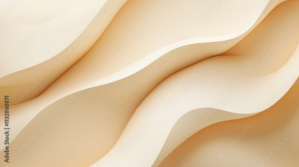 Poster abstract wavy pattern in soft beige tones, creating a soothing visual effect.