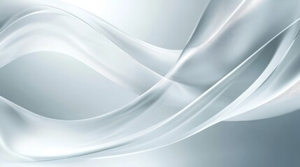 Obraz premium Soft, flowing abstract design with translucent waves in a light color palette.