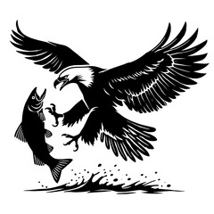 Eagle catching fish. (1)